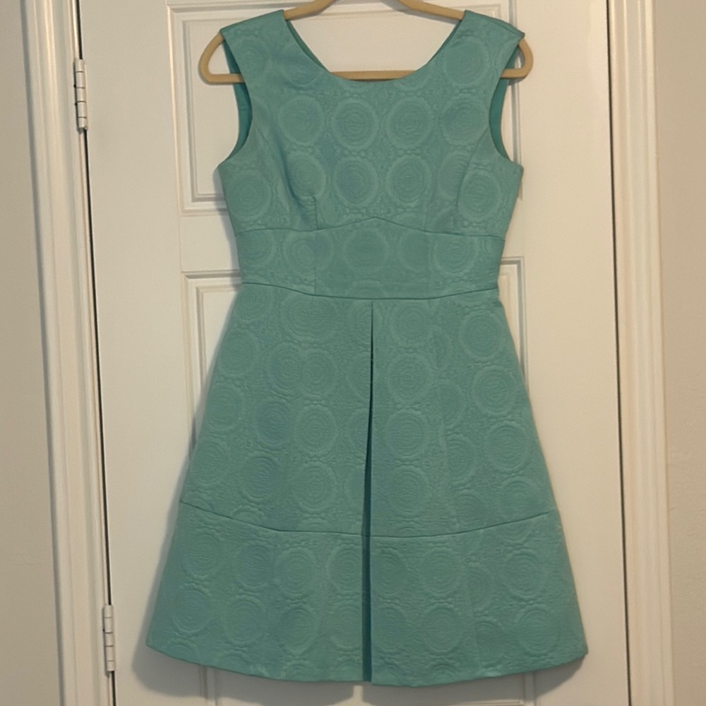 Tahari Blue Sleeveless A-Line Midi Dress